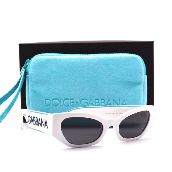 NEW DOLCE&GABBANA DG6186 331287 WHITE DARK GREY LENS AUTHENTIC SUNGLASSES - Picture 5 of 15